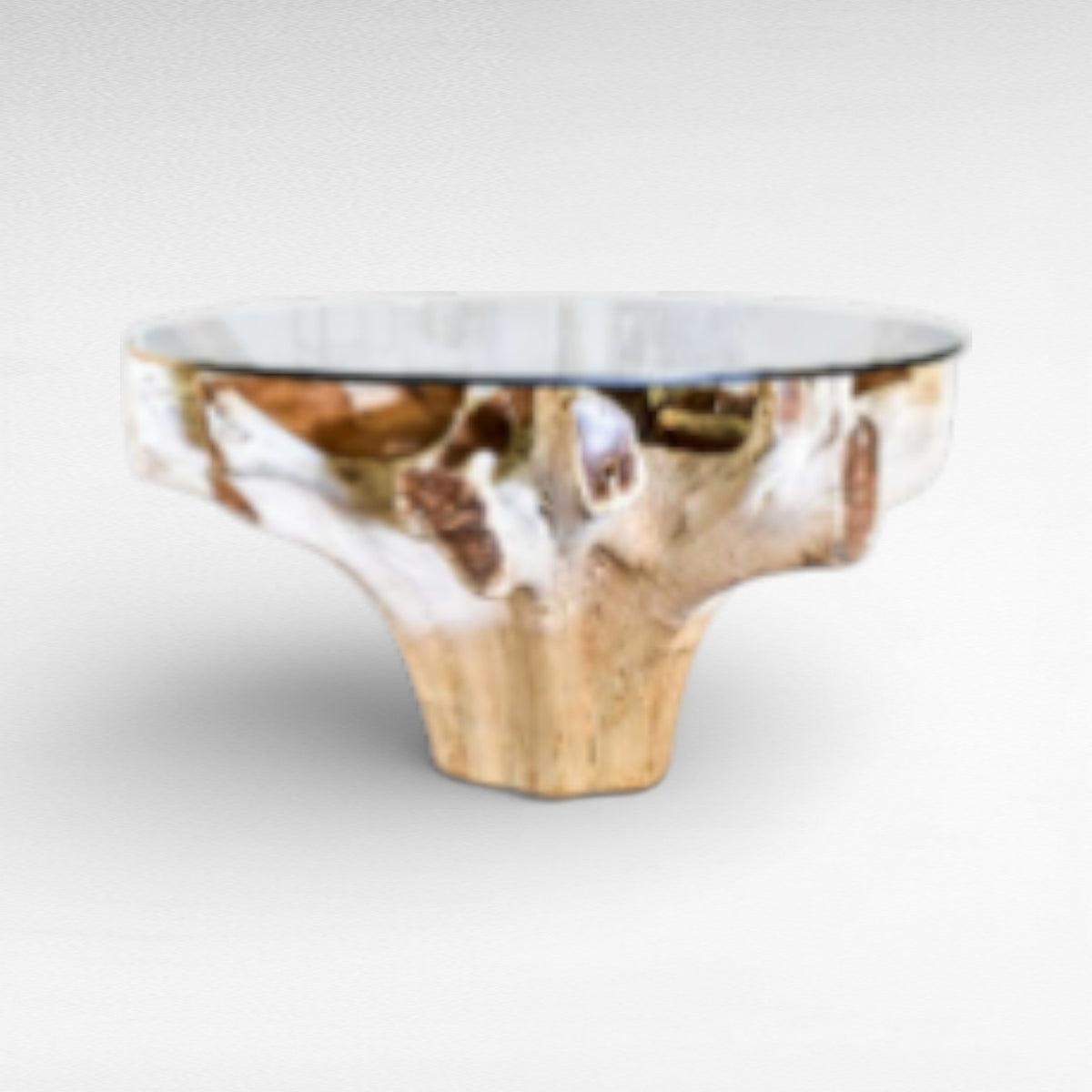 DINING TABLE MAHOGANY WOOD BLEACHED & NATURAL L140 |W140 |H80 cm