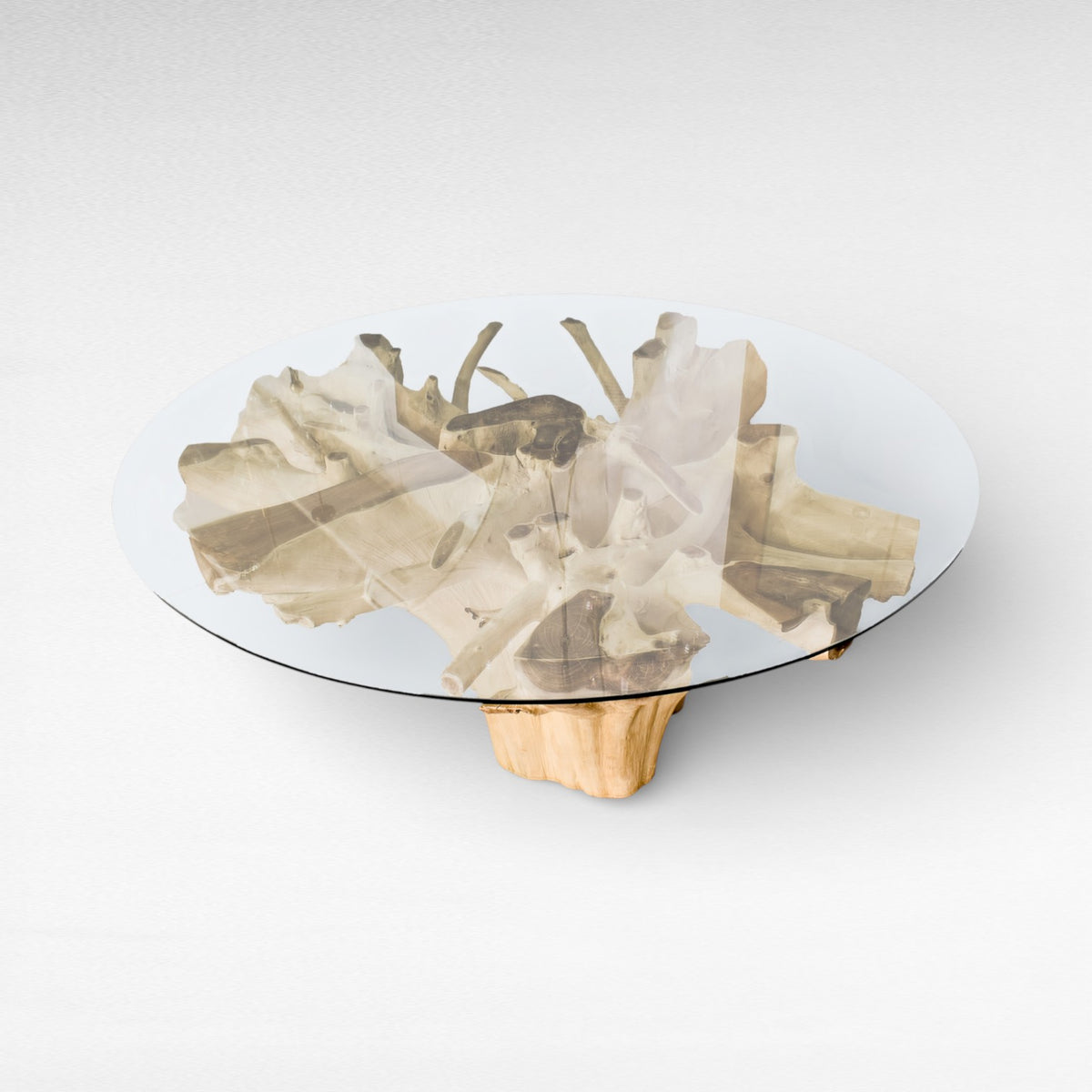 DINING TABLE MAHOGANY WOOD BLEACHED & NATURAL L170 |W170 |H80 cm