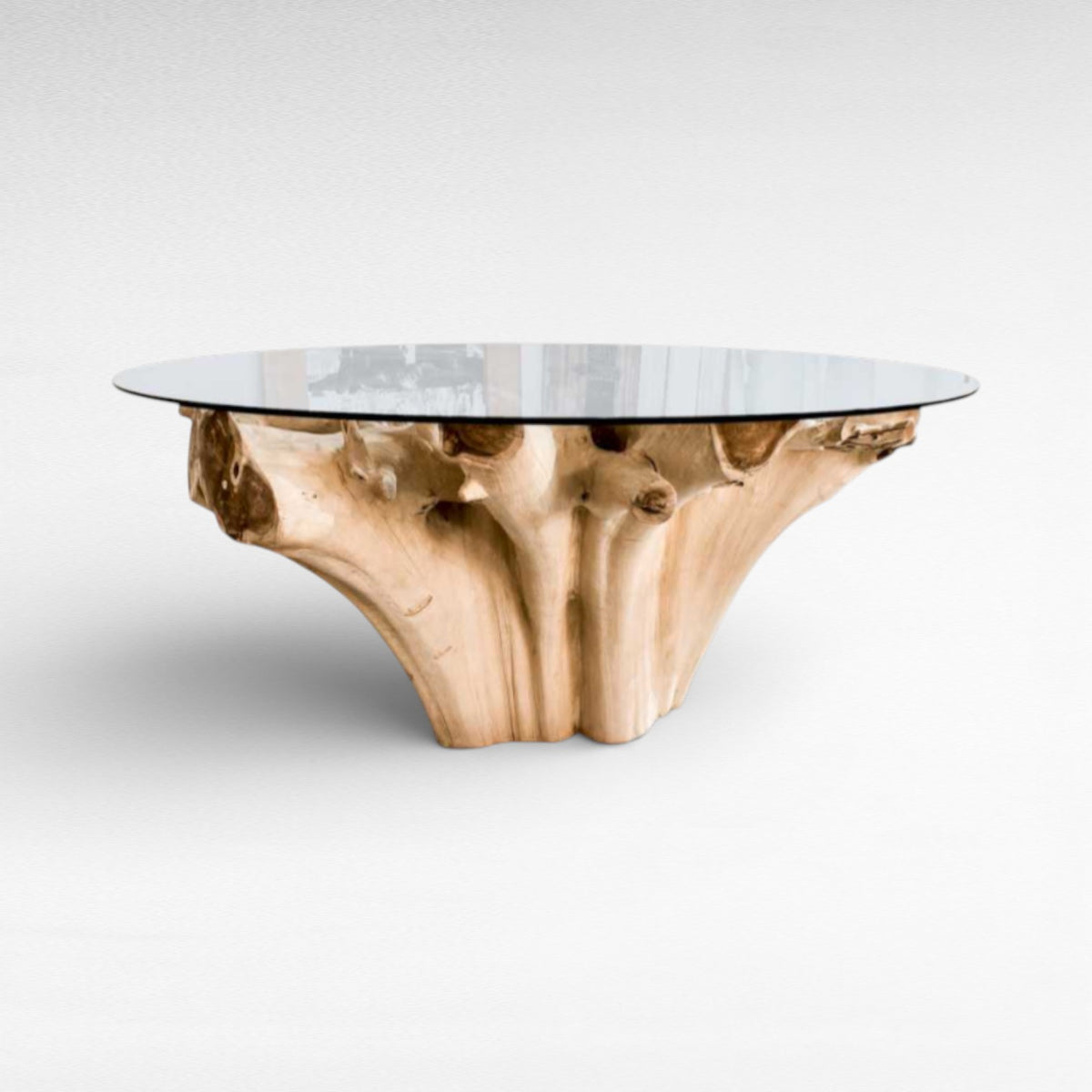DINING TABLE MAHOGANY WOOD BLEACHED & NATURAL L170 |W170 |H80 cm