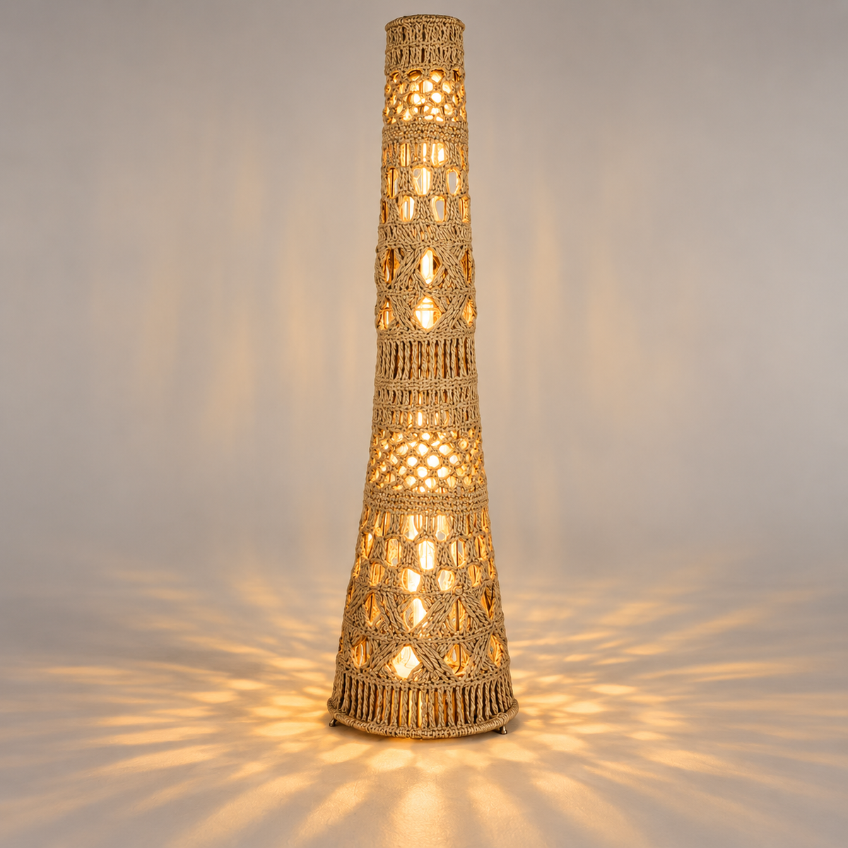 FLOOR LAMP PYRAMID NATURAL ROPE  Φ50 |H200 CM
