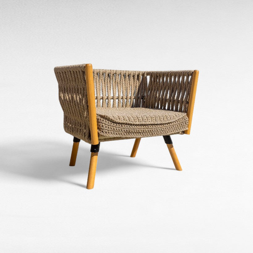 IRON FRAME RELAX ARMCHAIR WITH COTTON ROPE W95 |D70 |H90 cm