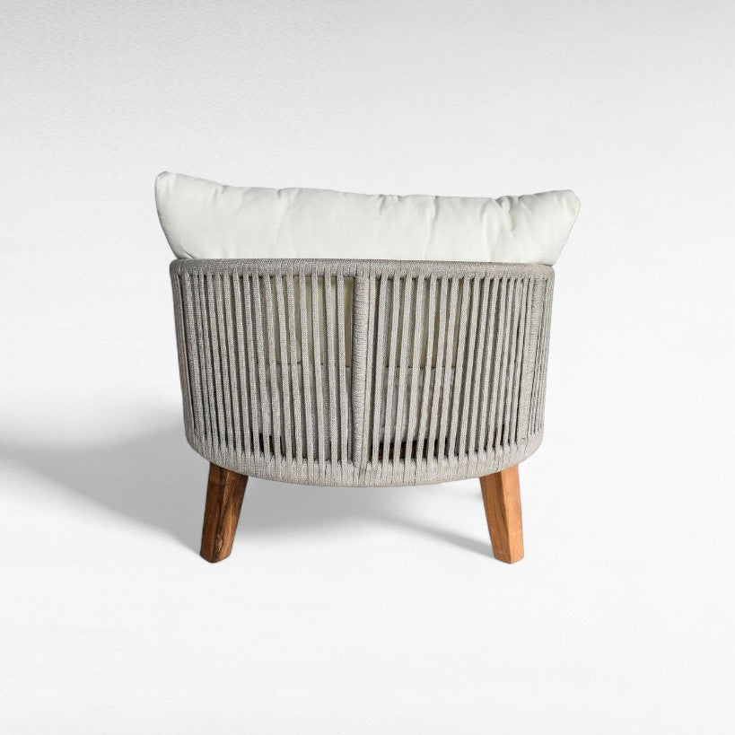 TEAK WOOD RELAX ARMCHAIR WITH COTTON ROPE W60 |D70 |H75 CM