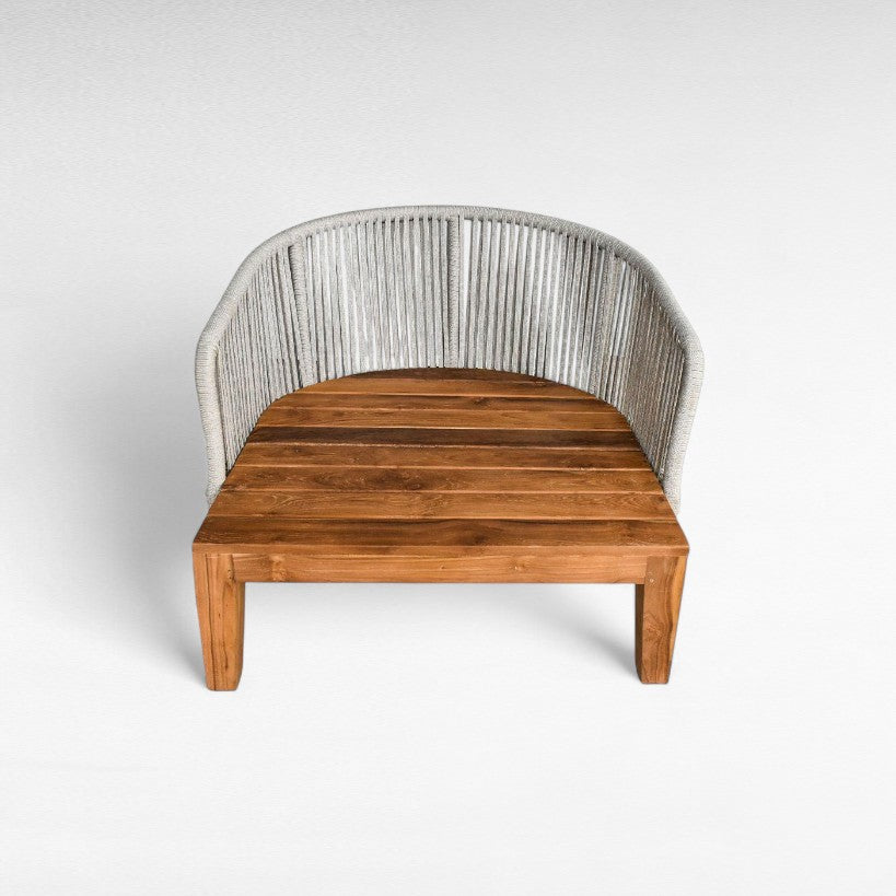 TEAK WOOD RELAX ARMCHAIR WITH COTTON ROPE W60 |D70 |H75 CM
