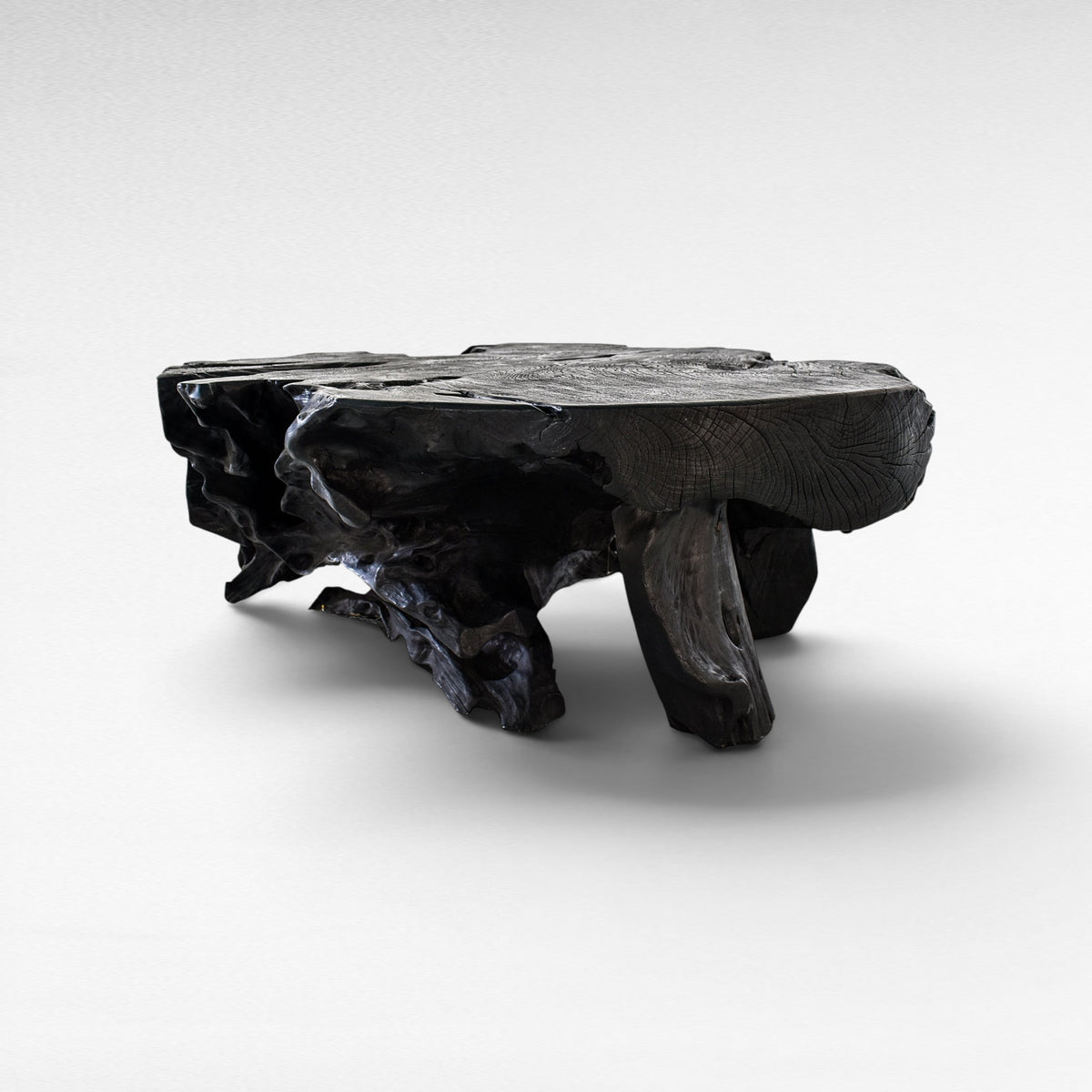 COFFEE TABLE LYCHEE WOOD & BURNT BLACK W100 |D100 |H40 CM