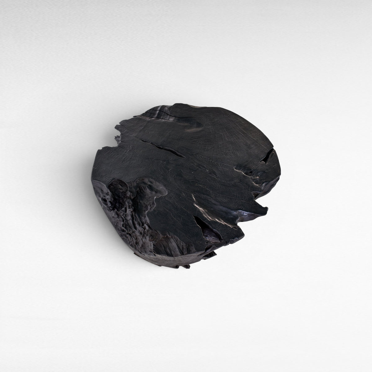 COFFEE TABLE LYCHEE WOOD & BURNT BLACK W100 |D100 |H40 CM