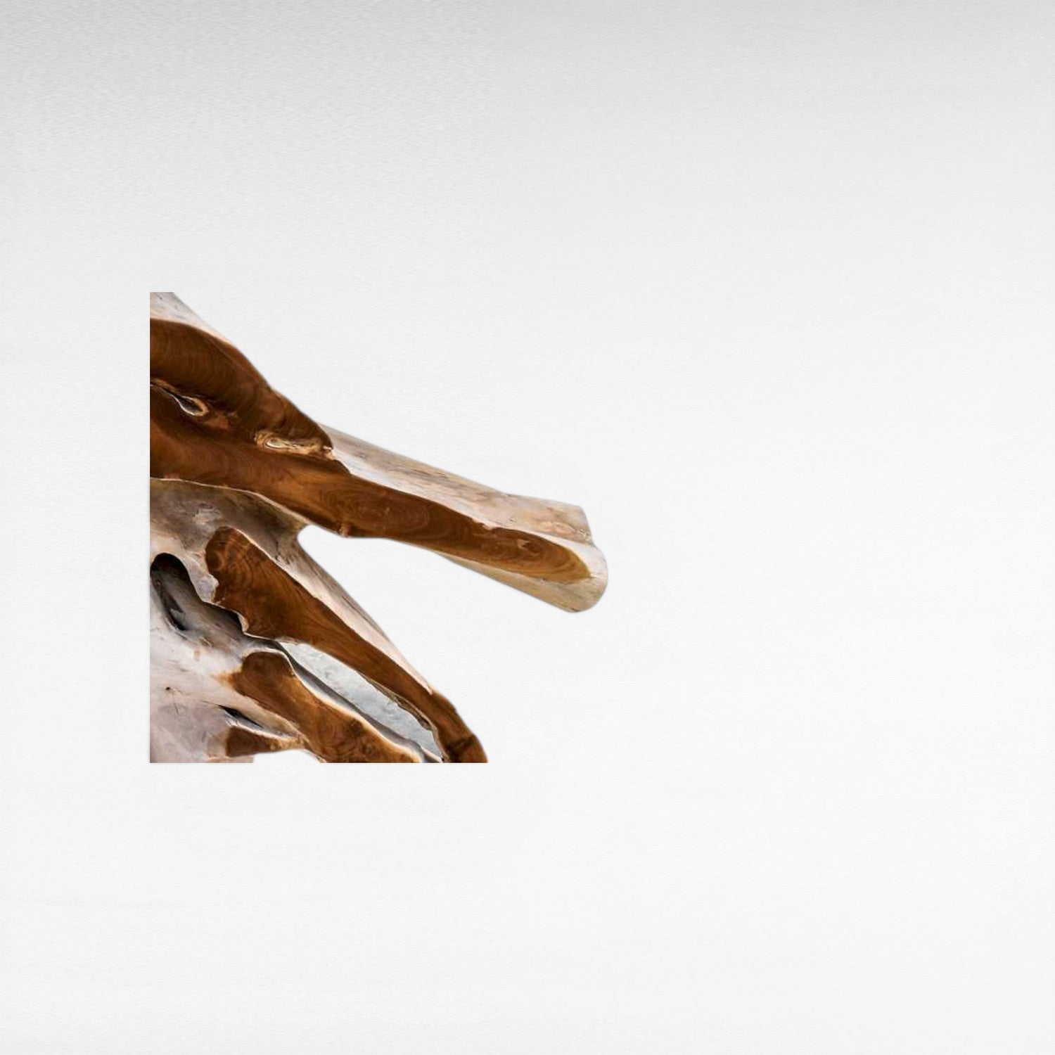 TEAK WOOD & GLASS NATURAL W195 |D50 |H75 CM