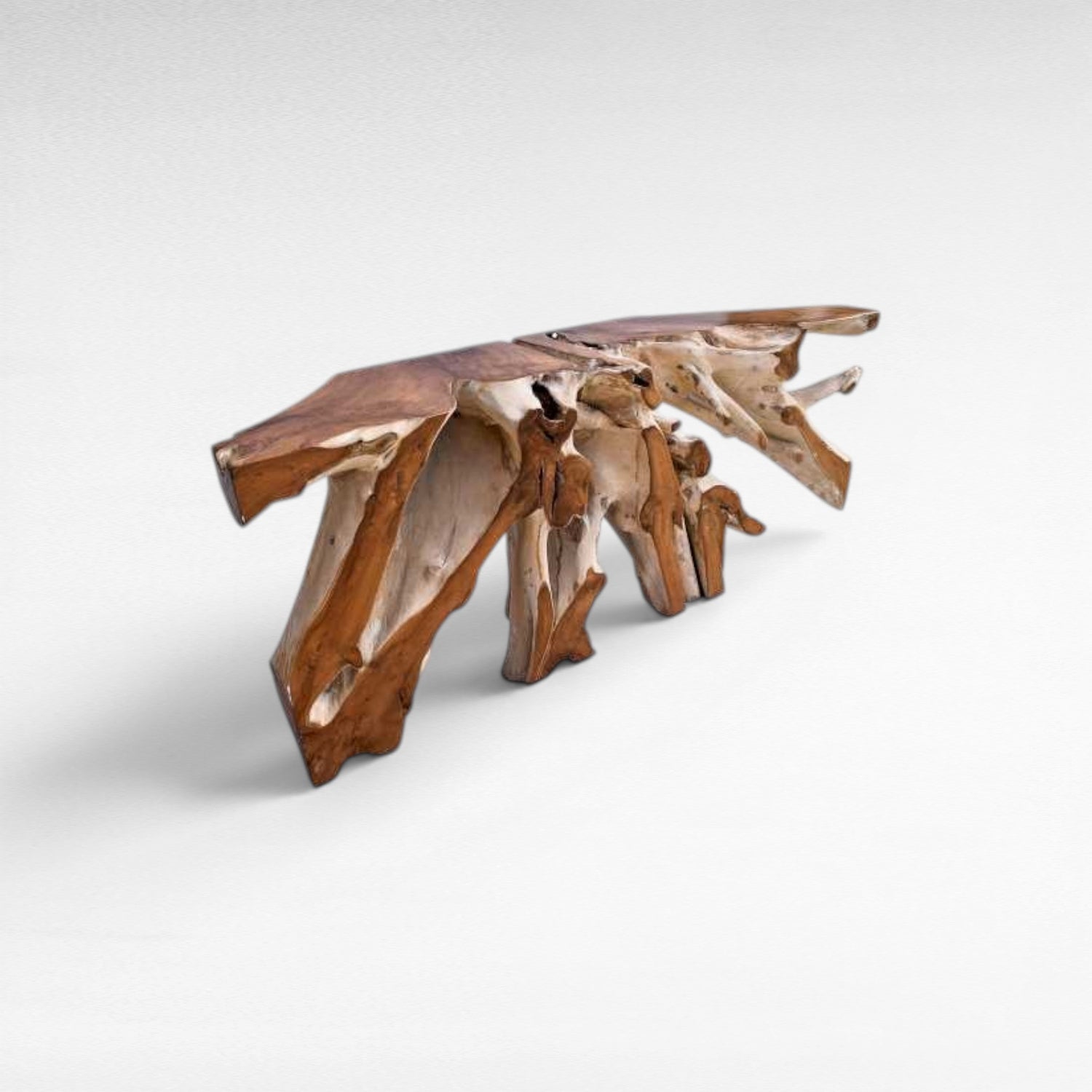 TEAK WOOD & GLASS NATURAL W200 |D45 |H80 CM