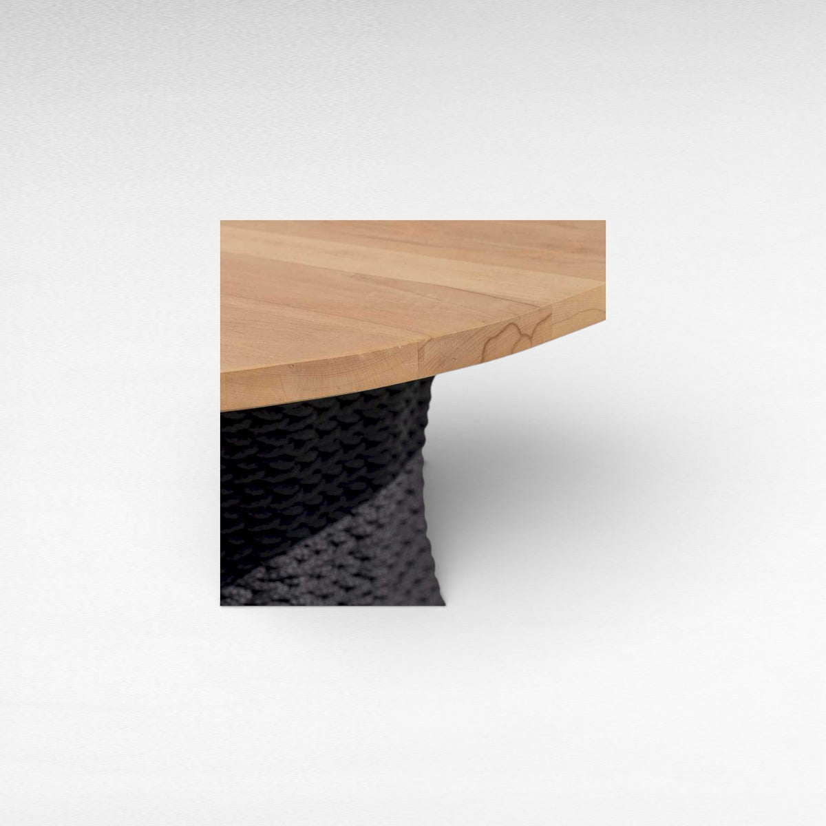 DINING TABLE ROPE & WOOD BLACK & NATURAL Φ120 |H80 cm