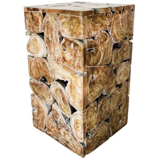TEAK WOOD SIDE TABLE NATURAL W40 |D40 |H75 CM