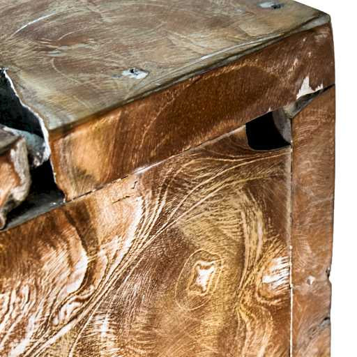 TEAK WOOD SIDE TABLE NATURAL W40 |D40 |H75 CM