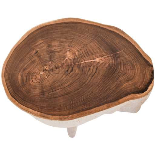 TEAK WOOD NATURAL & BLEACHED SIDE TABLE W45 |D35 |H45 CM
