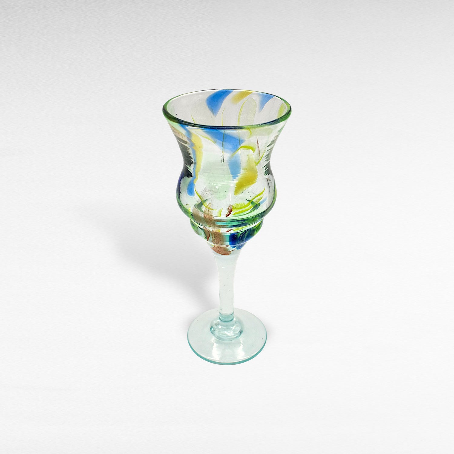 SET OF 6 GLASSES BLOWN GLASS MULTICOLOR 8x8x20cm