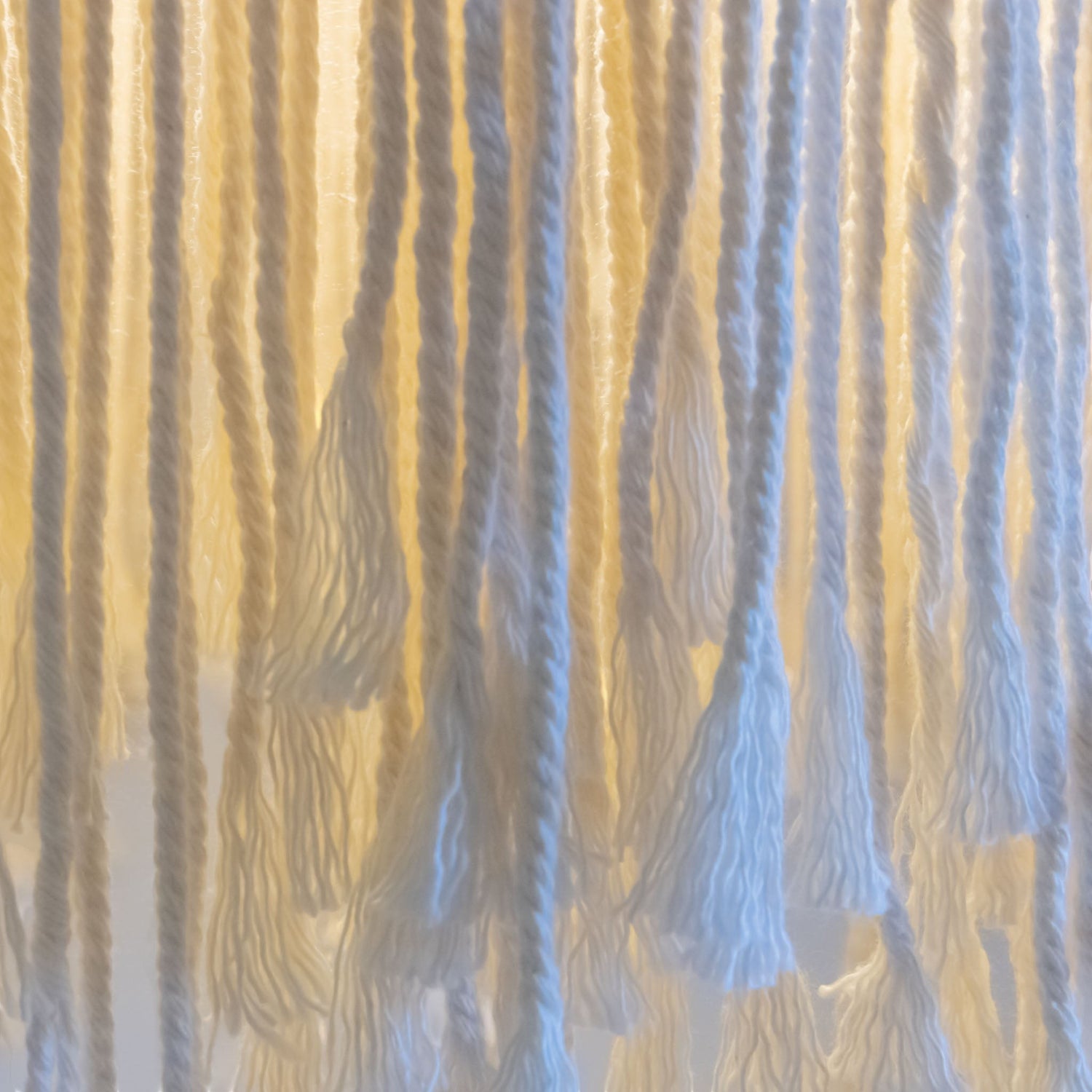 COTTON TASSELS & WOODEN BEADS CYLINDER SHAPE Φ50 |H140 cm