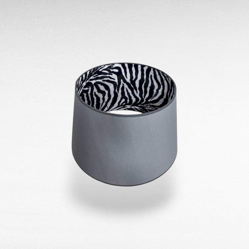 Gray and Zebra Fabric Lamp Shade