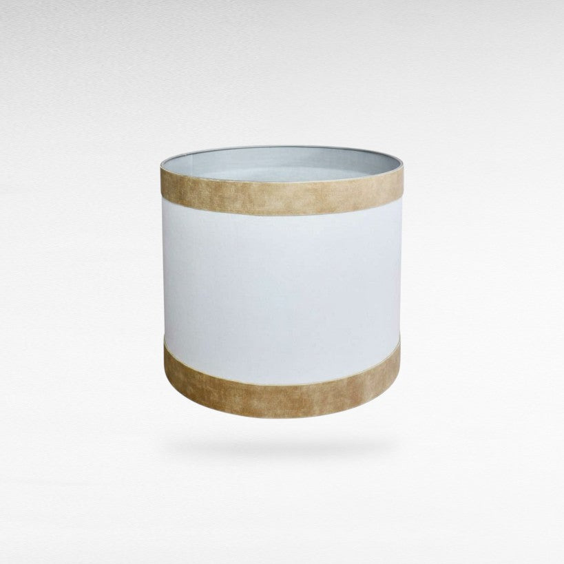 White & Beige Linen Fabric Lamp Shade O40 |H35CM