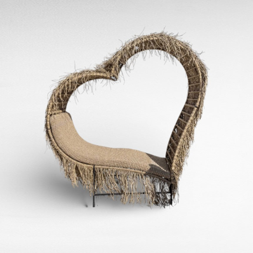 ROPE AND IRON FRAME SINGLE HEART SHAPE L195 |W70 |H205 cm