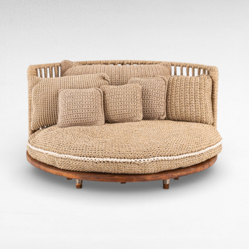 ROPE AND IRON FRAME DOUBLE ROUND SHAPE Φ165 |Η90 cm