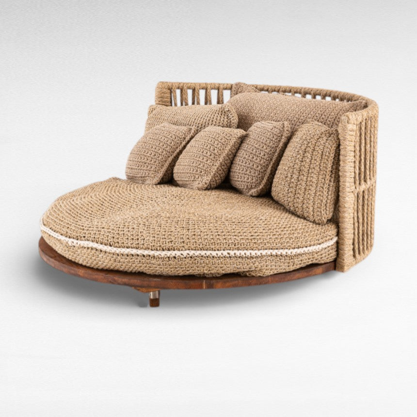 ROPE AND IRON FRAME DOUBLE ROUND SHAPE Φ165 |Η90 cm