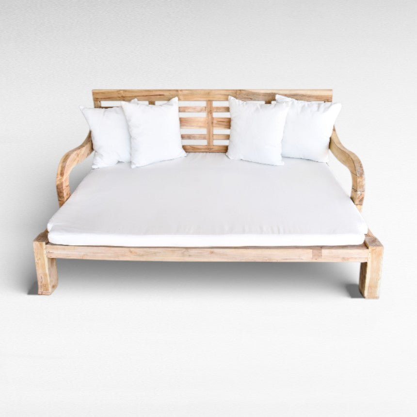 TEAK WOOD DOUBLE SOFA DAYBED BLEACHED COLOR L200 |W125 |H105 cm