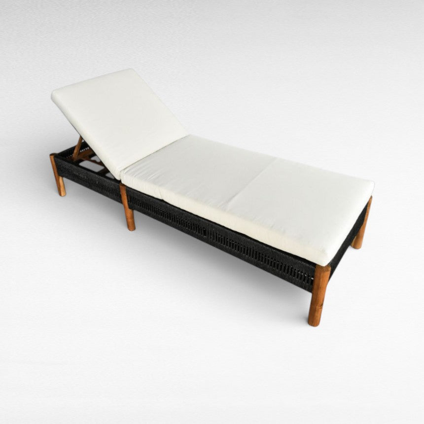 TEAK WOOD AND SYNTHETIC RATTAN BLACK COLOR