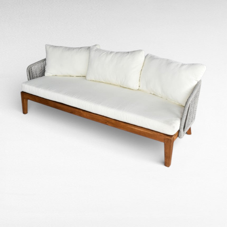 SOFA BACK OVAL ROPE W/ CUSHION LIGHT GREY