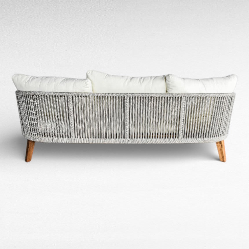 SOFA BACK OVAL ROPE W/ CUSHION LIGHT GREY