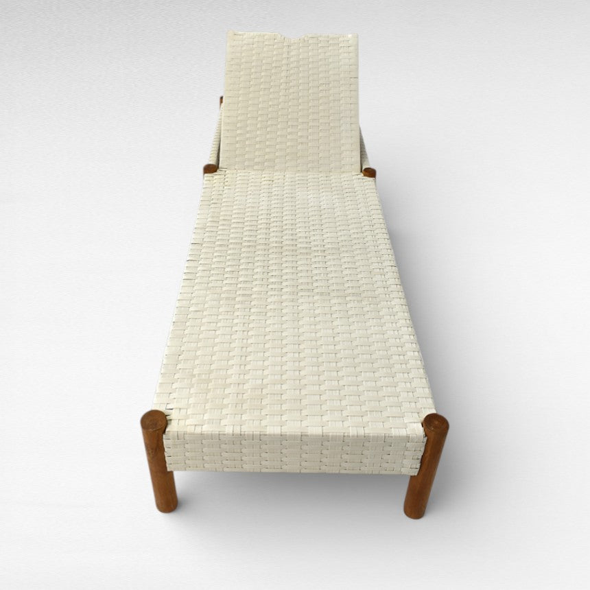 WICKER AND TEAK WOOD FRAME DAYBED  L200 |W70 |H45 cm