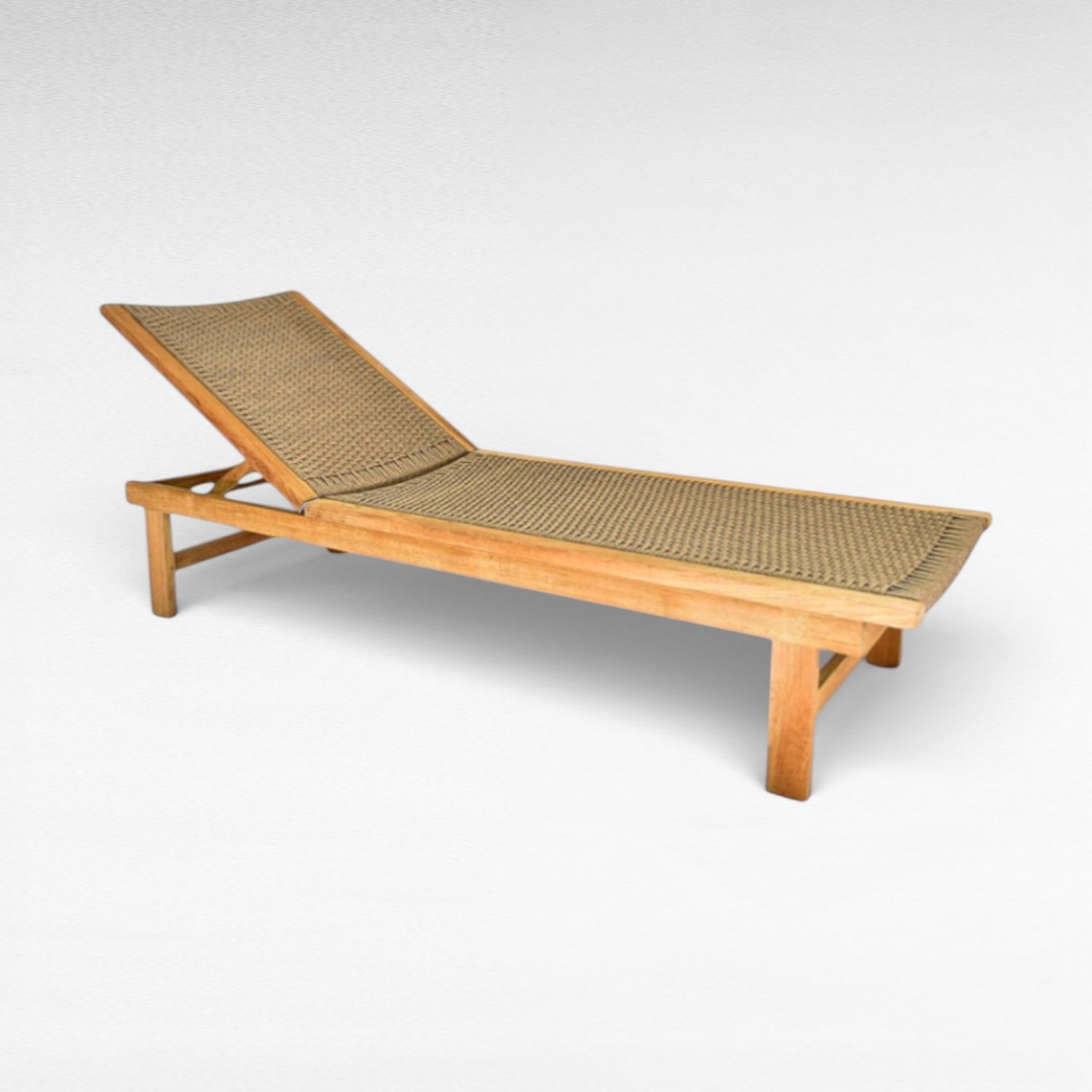 TEAK WOOD AND SYNTHETIC ROPE  L200 |W67 |H37 cm