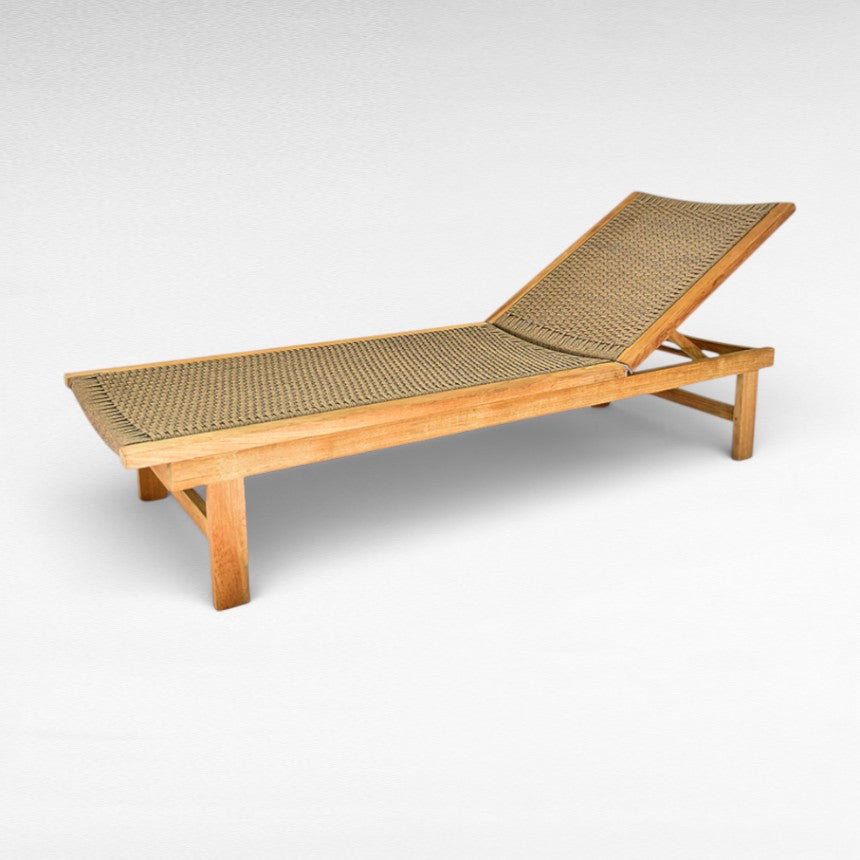 TEAK WOOD AND SYNTHETIC ROPE  L200 |W67 |H37 cm