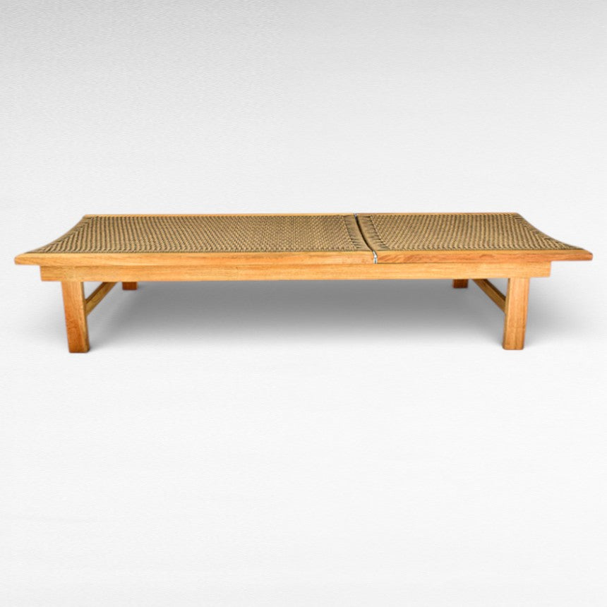 TEAK WOOD AND SYNTHETIC ROPE L200 |W67 |H37 cm
