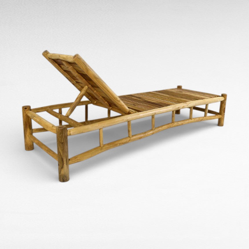 TEAK WOOD PRIMITIVE STYLE DAYBED L200 |W80 |H50 cm