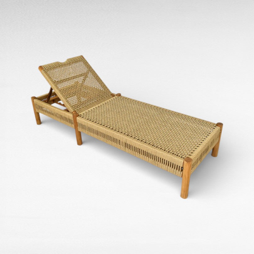 SYNTHETIC RATTAN AND TEAK WOOD DAYBED L200 |W75 |H35 cm