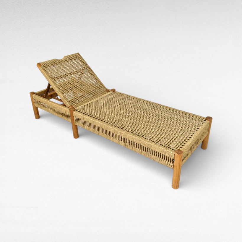 SYNTHETIC RATTAN AND TEAK WOOD L200 |W75 |H35 cm