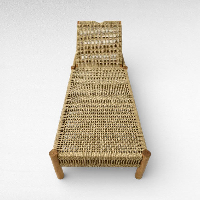 SYNTHETIC RATTAN AND TEAK WOOD DAYBED L200 |W75 |H35 cm