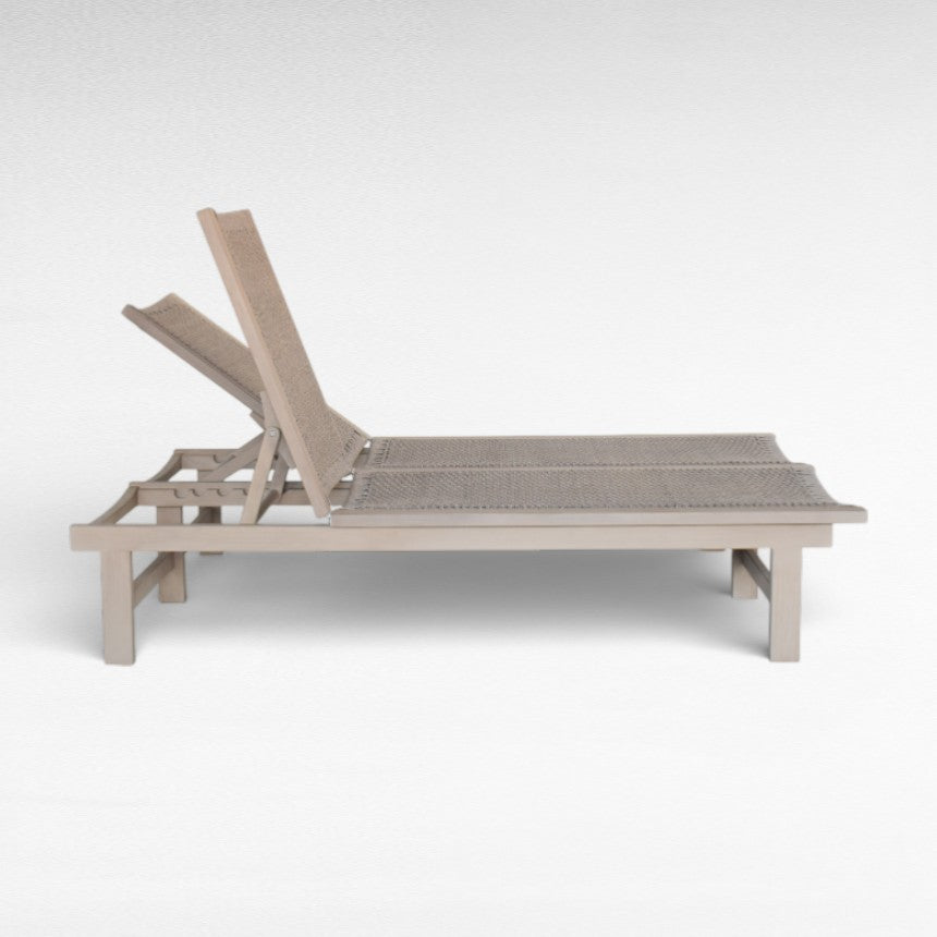 TEAK WOOD AND ROPE DOUBLE DAYBED L178 |W129 |H34 cm