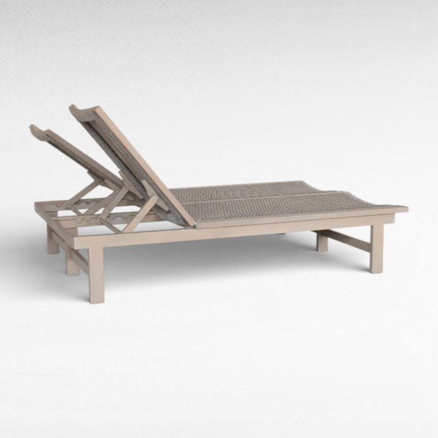 DAYBED DOUBLE WITH TEAK WOOD AND ROPE W178 |D129 |H34 cm
