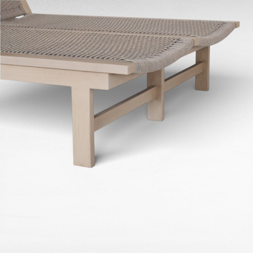 DAYBED DOUBLE WITH TEAK WOOD AND ROPE W178 |D129 |H34 cm