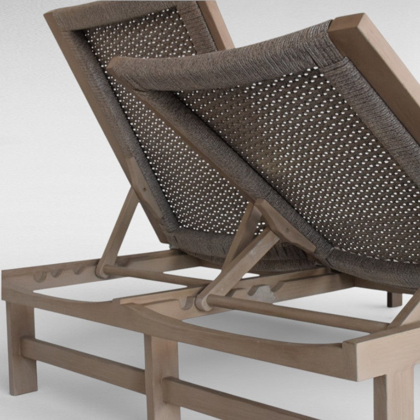 DAYBED DOUBLE WITH TEAK WOOD AND ROPE W178 |D129 |H34 cm