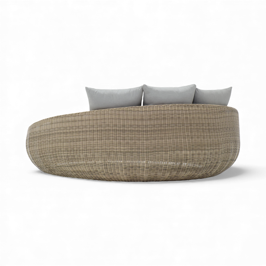 DAYBED ROUND WITH SYNTHETIC RATTAN AND MATTRESS  Φ200 |H70 cm