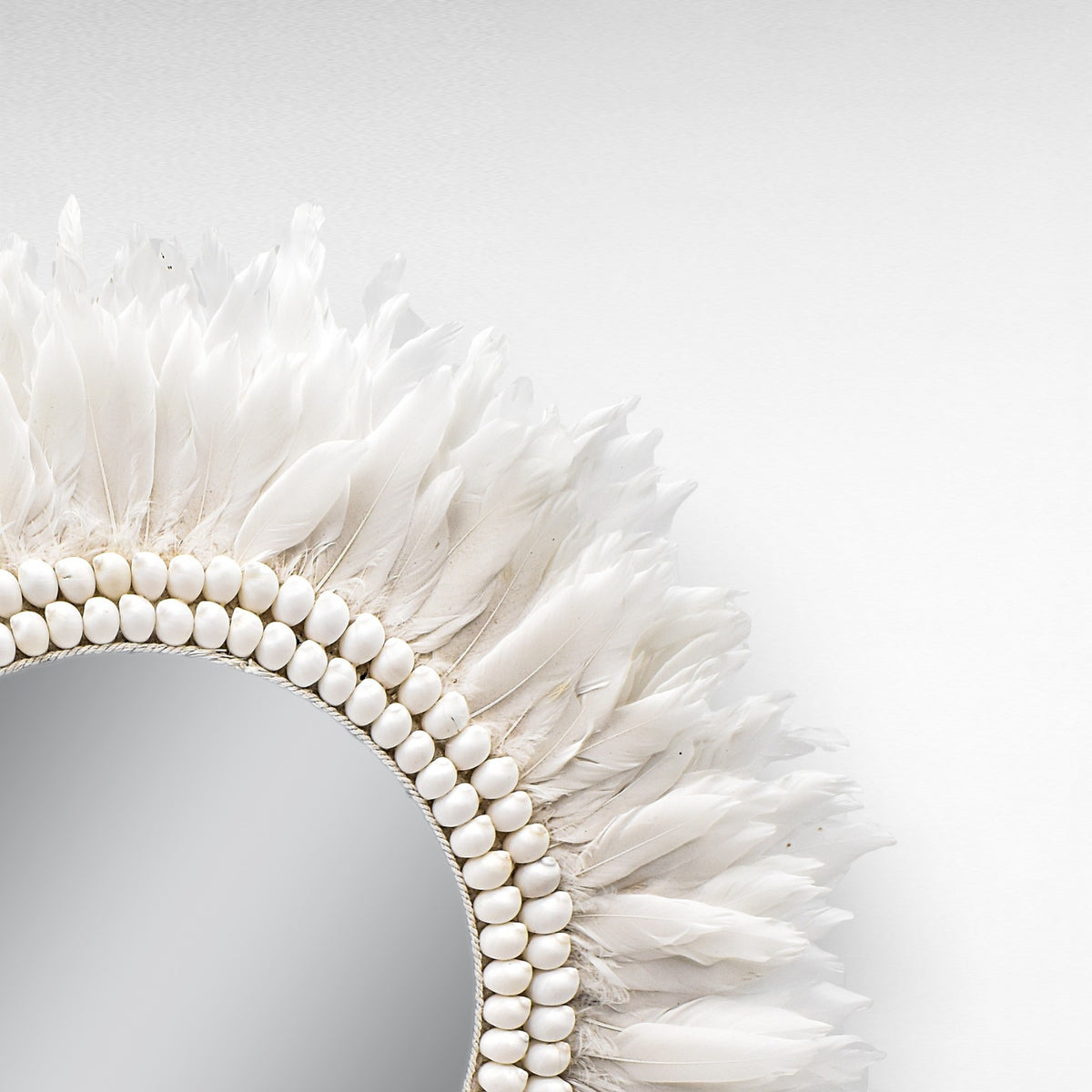 MIRROR FEATHERS WHITE D60 CM