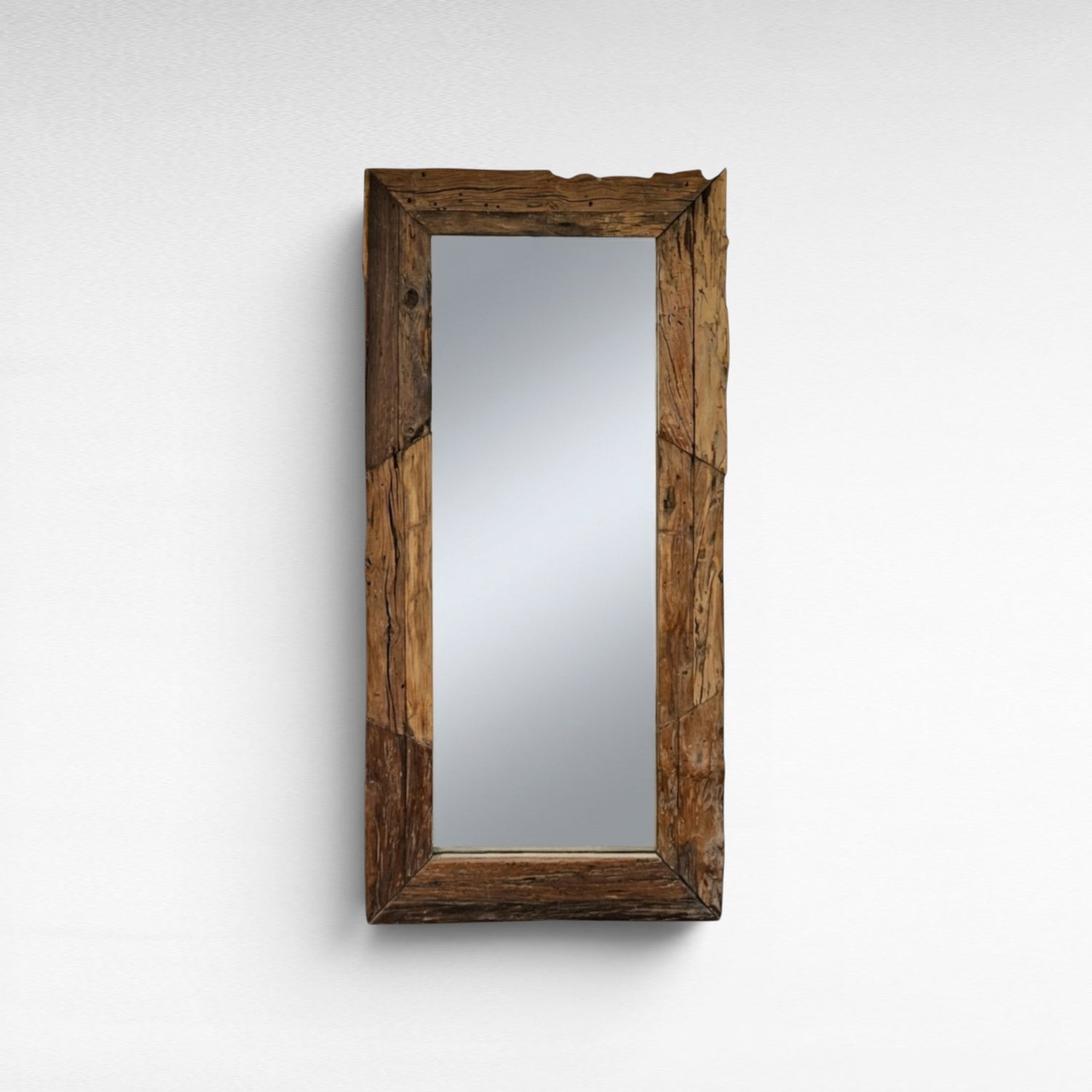 RECLAIMED TEAK WOOD NATURAL COLOR MIRROR W60 |H120 cm