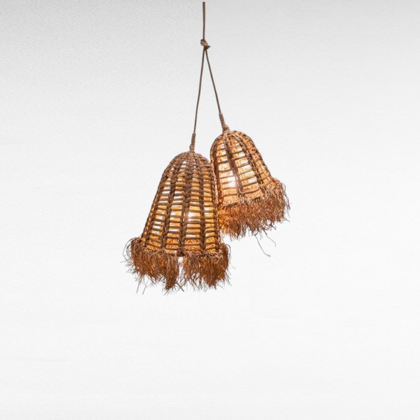 Pendant Light Rattan & Grass Natural