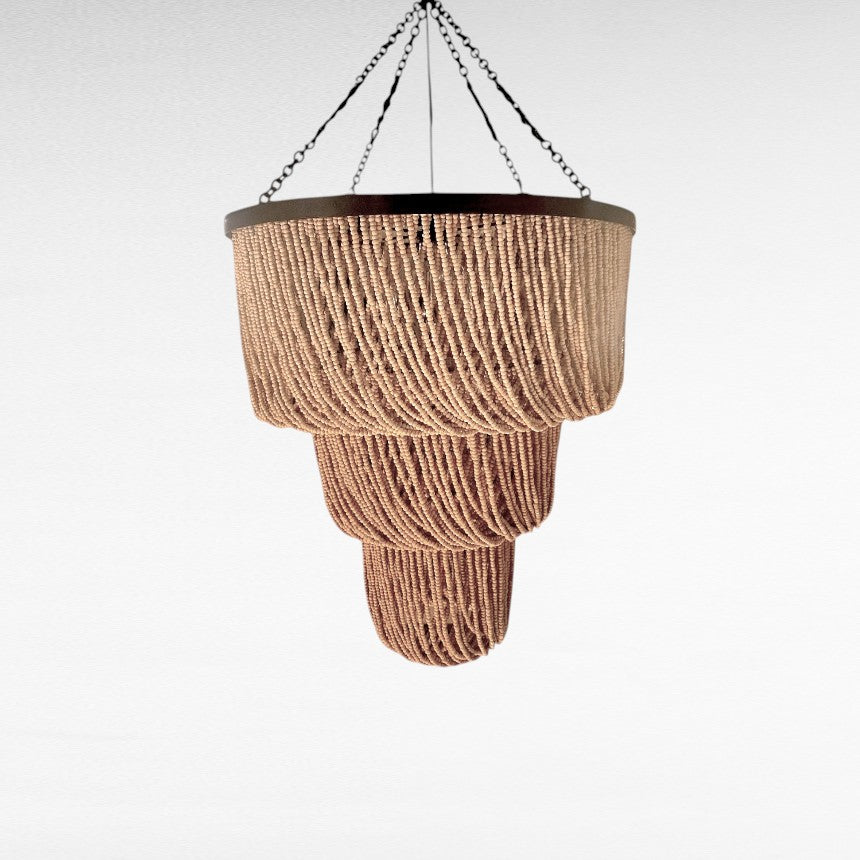 WOODEN BEADS BLEACH TIERED SHAPE Φ60 |H90 cm