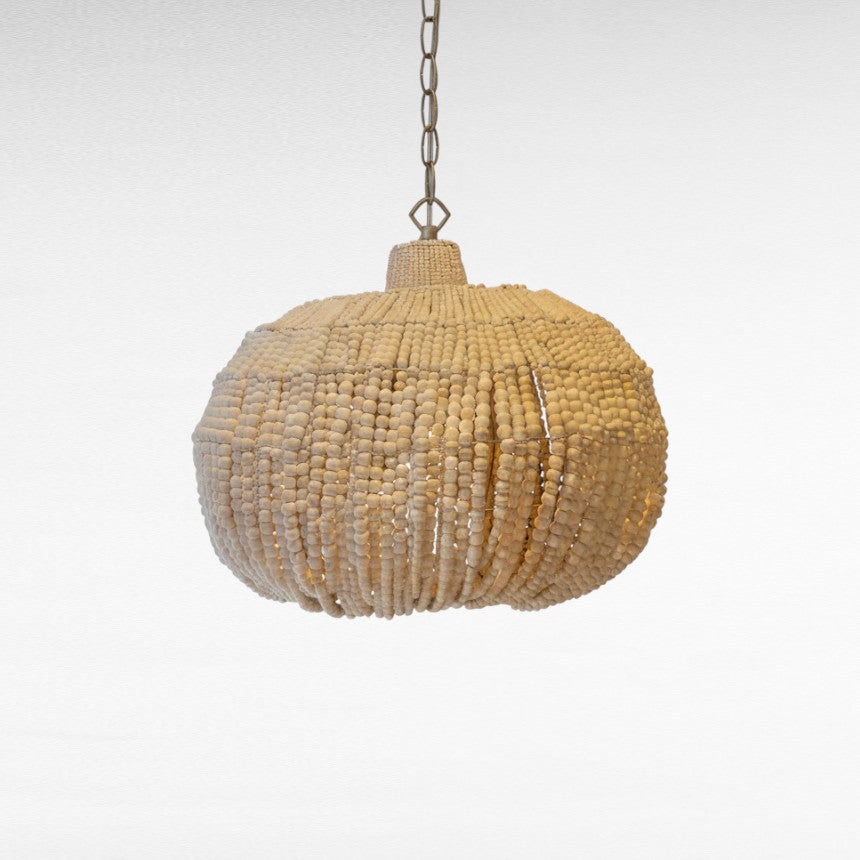 WOODEN BEADS BLEACH PUMPKIN SHAPE Φ85 |H60 cm