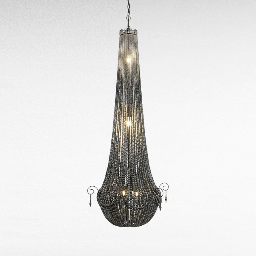 WOODEN BEADS BLACK TEARDROP SHAPE Φ83 |H190 cm