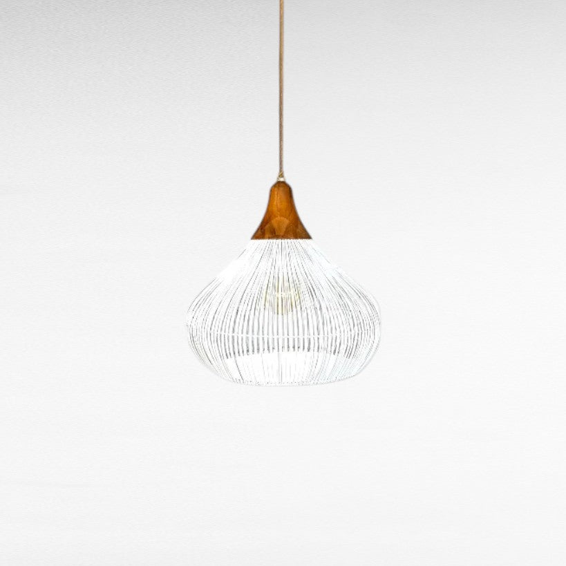 NATURAL RATTAN IN WHITE COLOR WITH TEAK WOOD TOP Φ50 |H60 cm