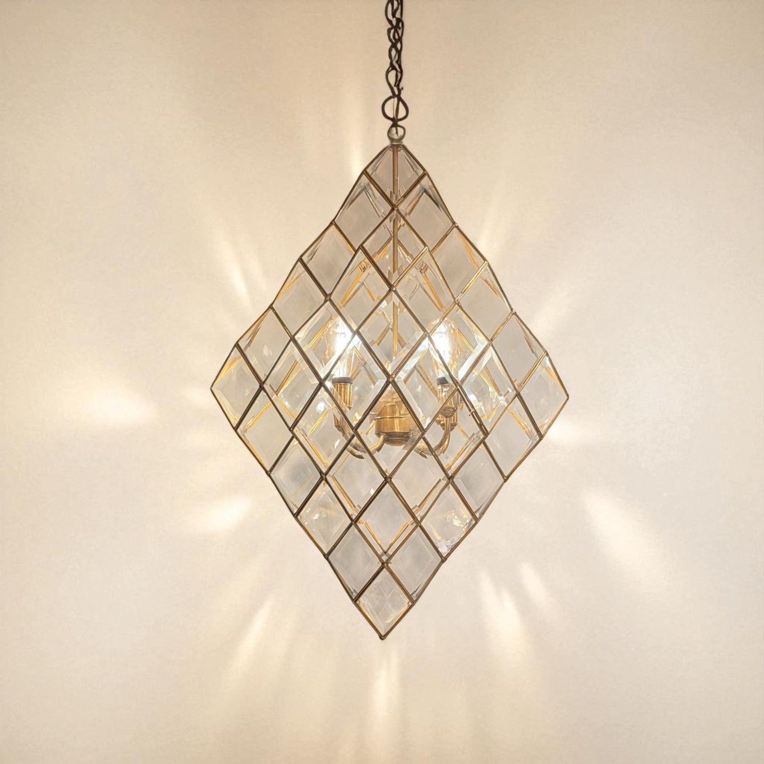 BRONZE AND GLASS DIAMOND SHAPE Φ90 |Η105 cm