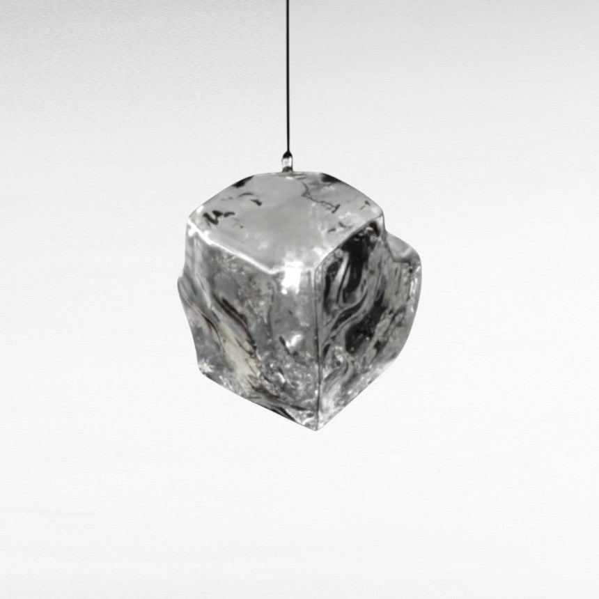GLASS ROCK SHAPE SILVER MIRROR W30 |D30 |H30 cm