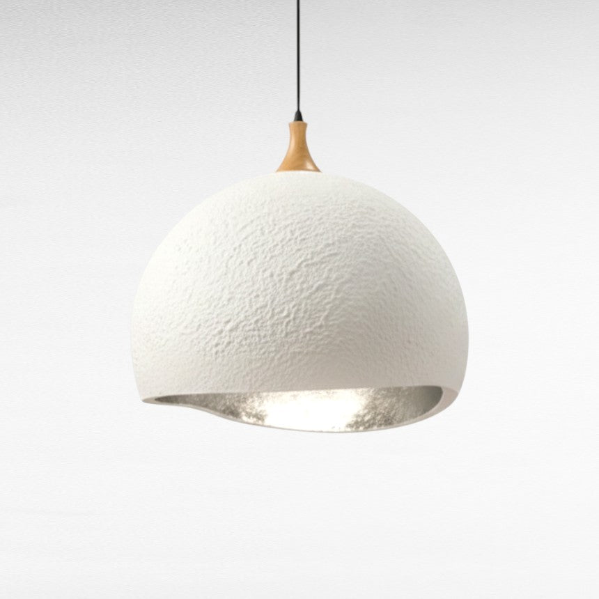 FIBERGLASS DOME WHITE AND SILVER Φ50 |H45 cm