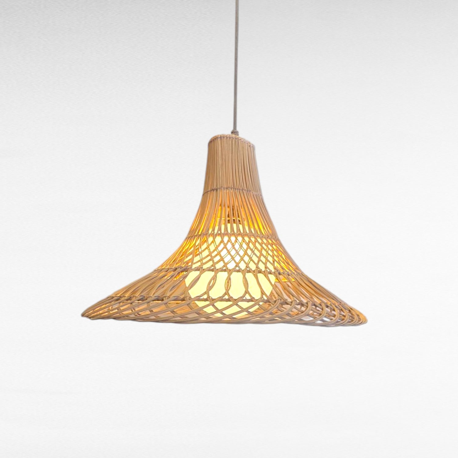 NATURAL RATTAN FLARED SHAPE WITH POLYESTER SPHERE Φ70 |H45 cm